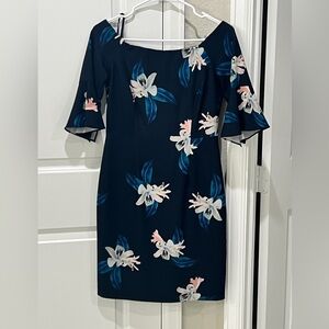 ANTONIO MELANI Navy Floral Midi Dress